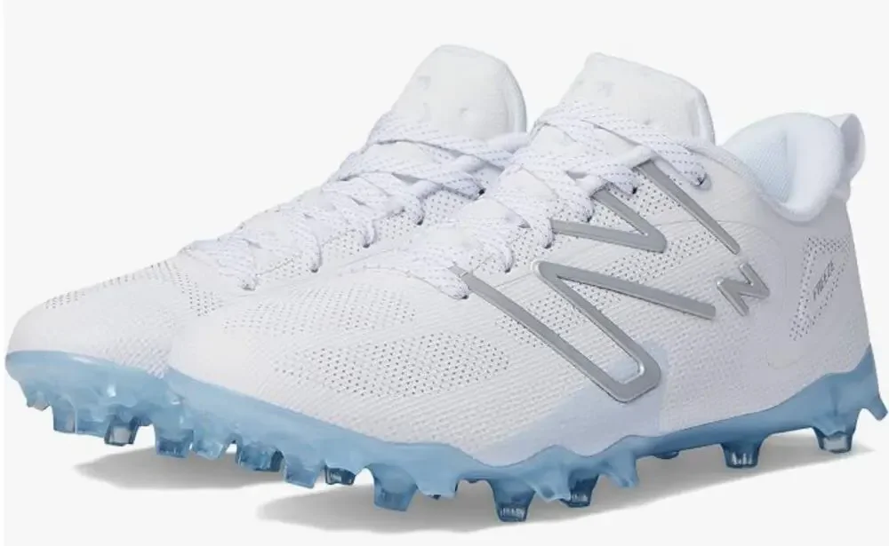 New Balance kids FreezeLX V4 Low Lacrosse Shoe, White, 4.5 Medium US